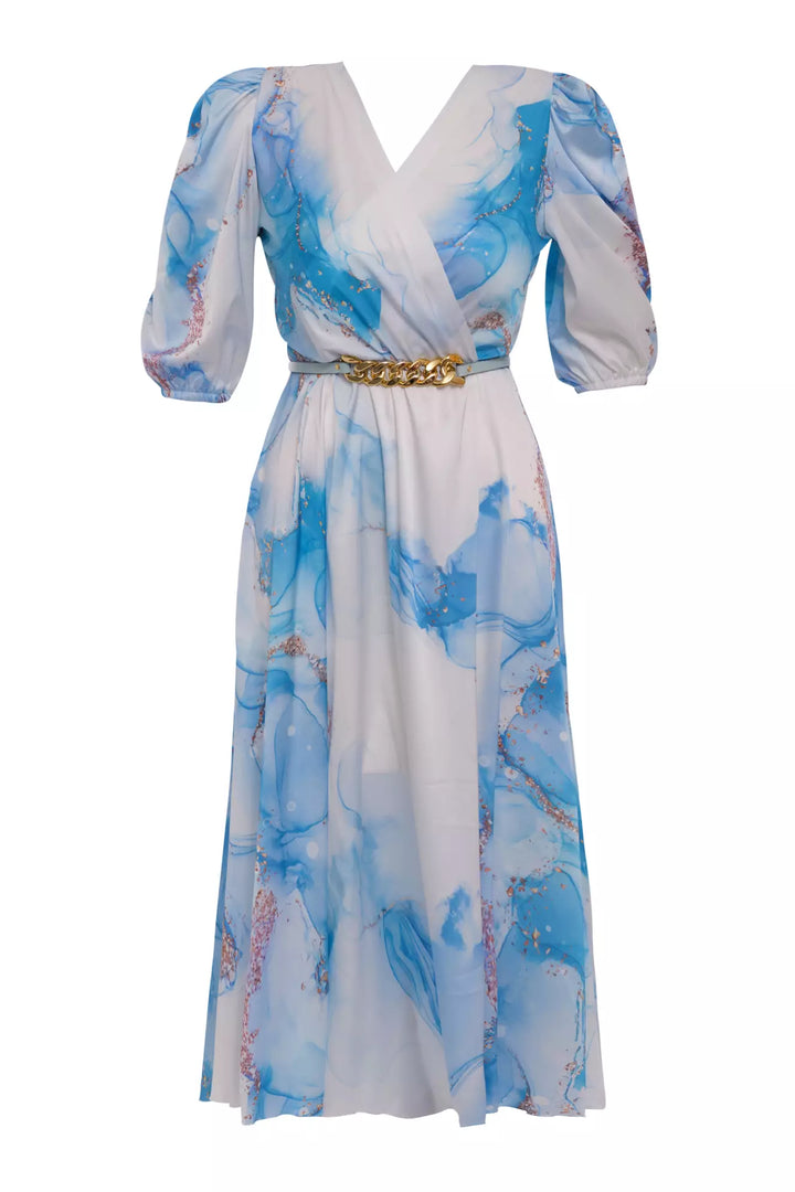 FRV Printed satin short sleeve midi dress - Rastatt