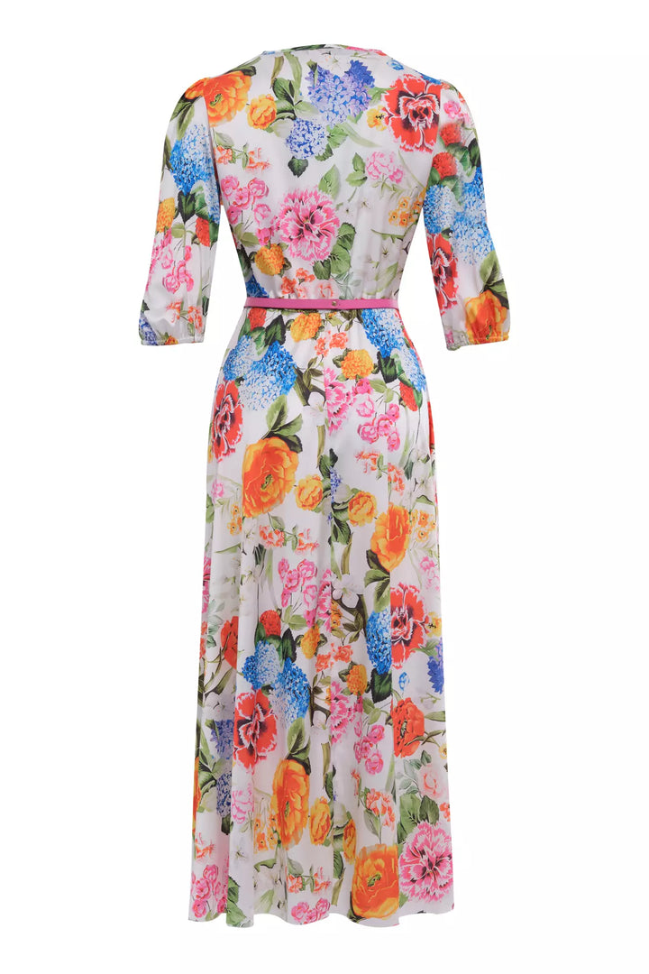 FRV Printed satin short sleeve midi dress - Eltham