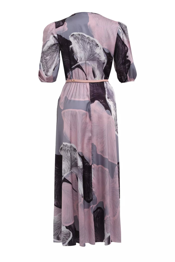FRV Printed satin short sleeve midi dress - Herford