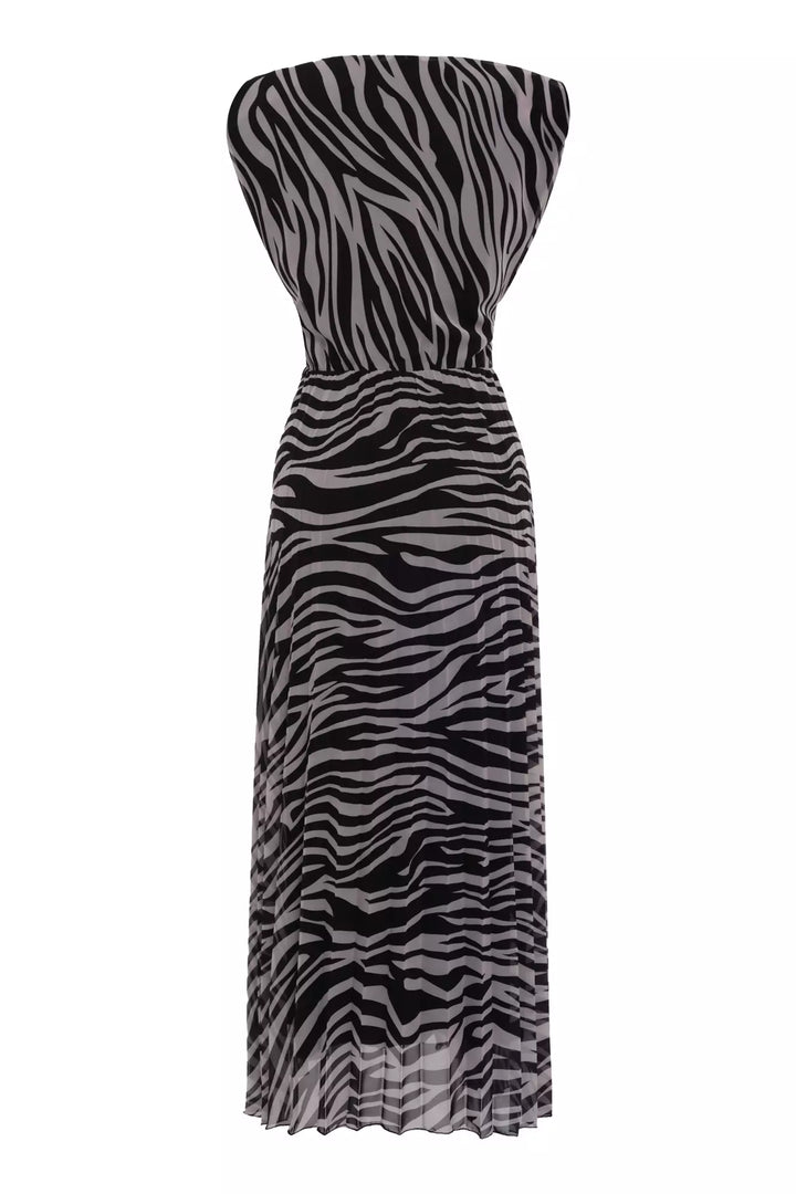 FRV Printed chiffon sleeveless midi dress - Warrington