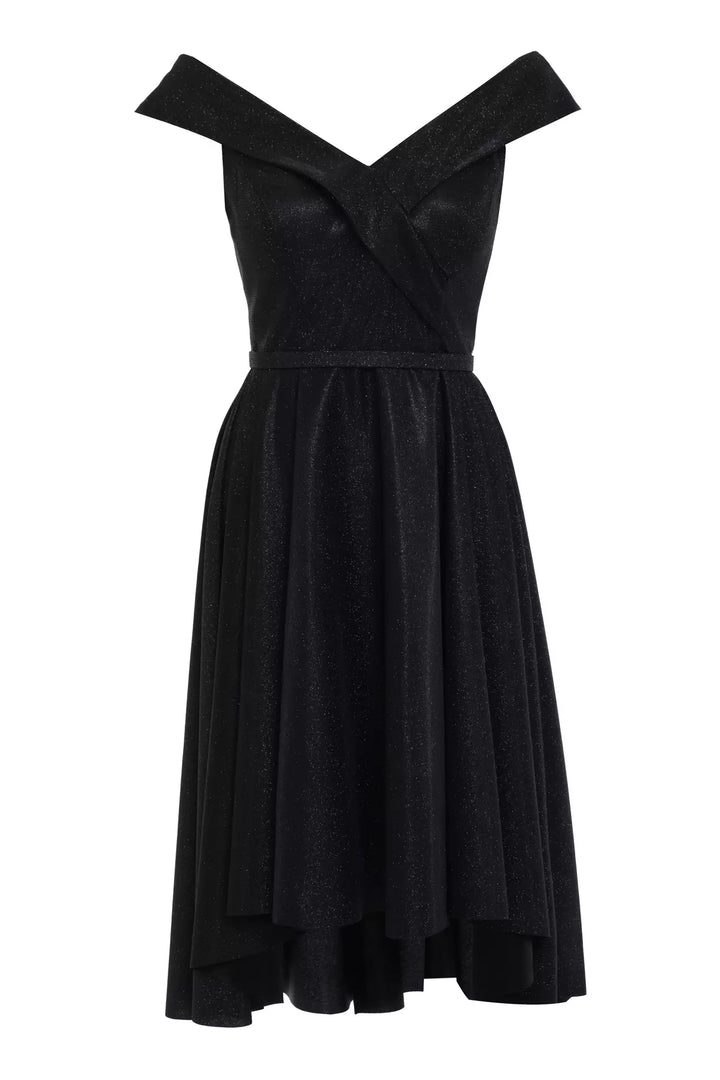 FRV Black glare sleeveless midi dress - Pikesville