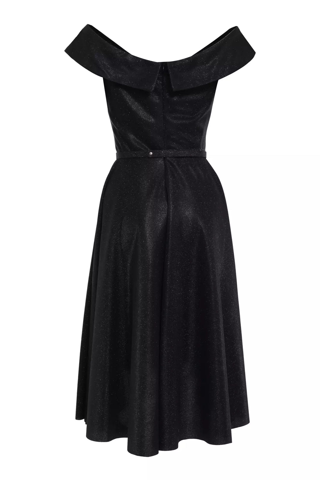 FRV Black glare sleeveless midi dress - Pikesville