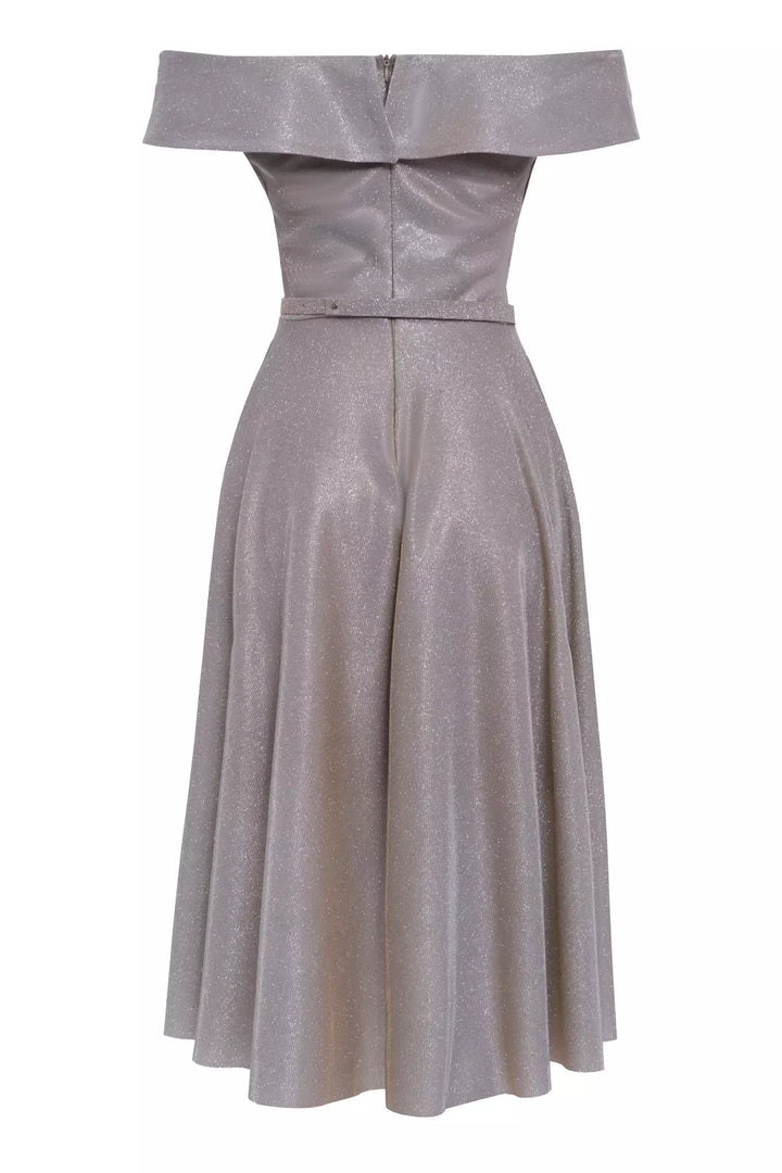 FRV Beige glare sleeveless midi dress - Paradise