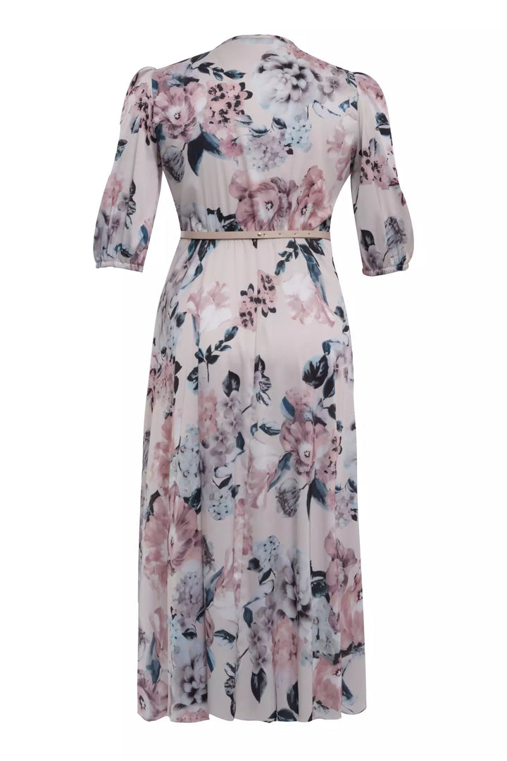 FRV Printed plus size satin short sleeve midi dress - Oranienburg