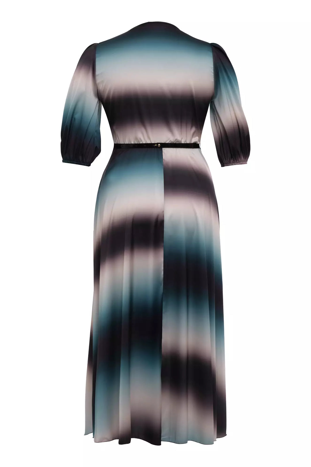 FRV Printed plus size satin short sleeve midi dress - Syracuse