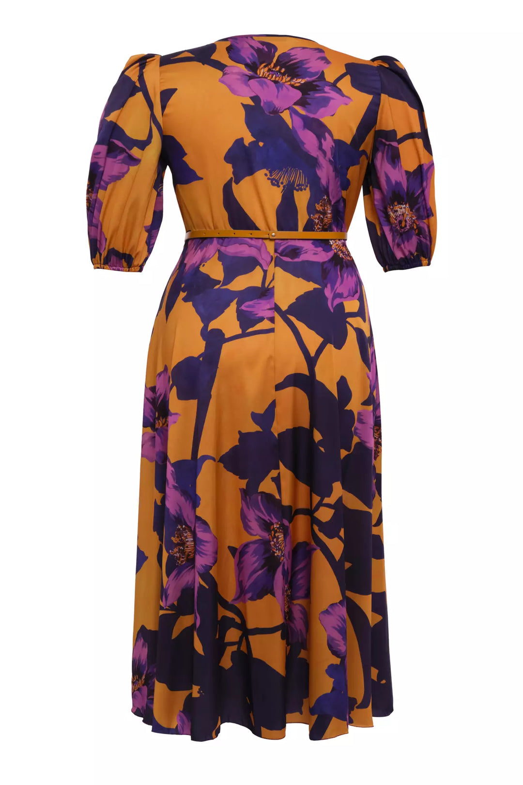 FRV Printed plus size satin short sleeve midi dress - Catonsville