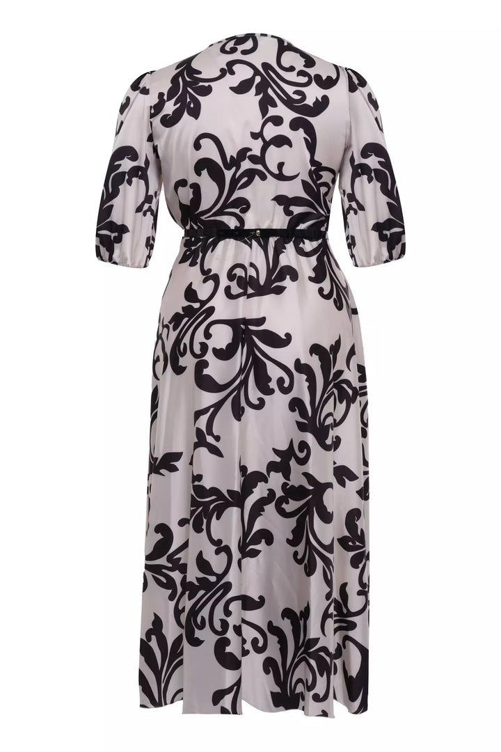 FRV Printed plus size satin short sleeve midi dress - Kamloops