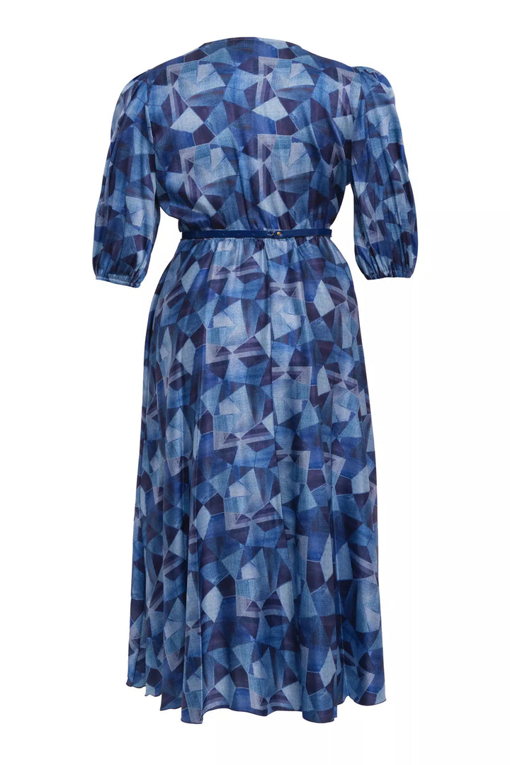 FRV Printed plus size satin short sleeve midi dress - Ciudad Apodaca