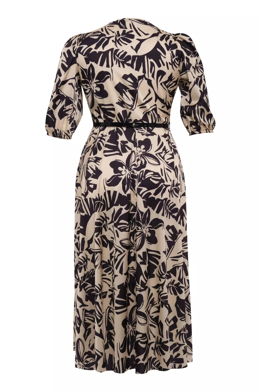 FRV Printed plus size satin short sleeve midi dress - Whitney