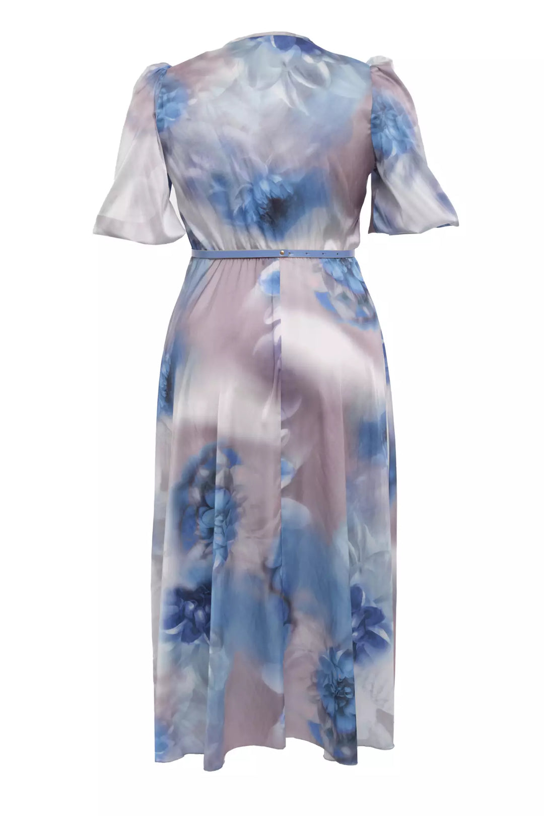 FRV Printed plus size satin short sleeve midi dress - Erie