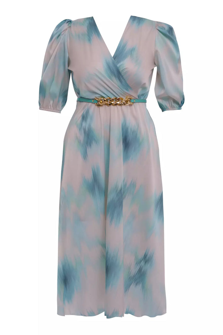 FRV Printed plus size satin short sleeve midi dress - Dachau
