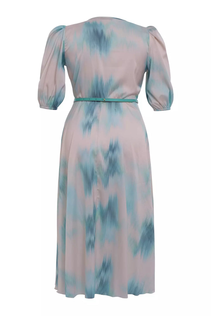 FRV Printed plus size satin short sleeve midi dress - Dachau