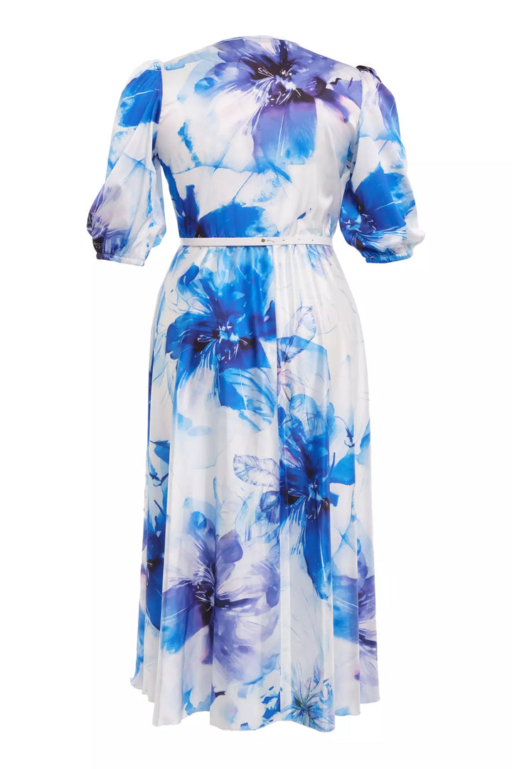 FRV Printed plus size satin short sleeve midi dress - Nampa