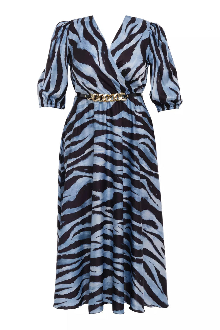FRV Printed plus size satin short sleeve midi dress - Krasnyi Luch