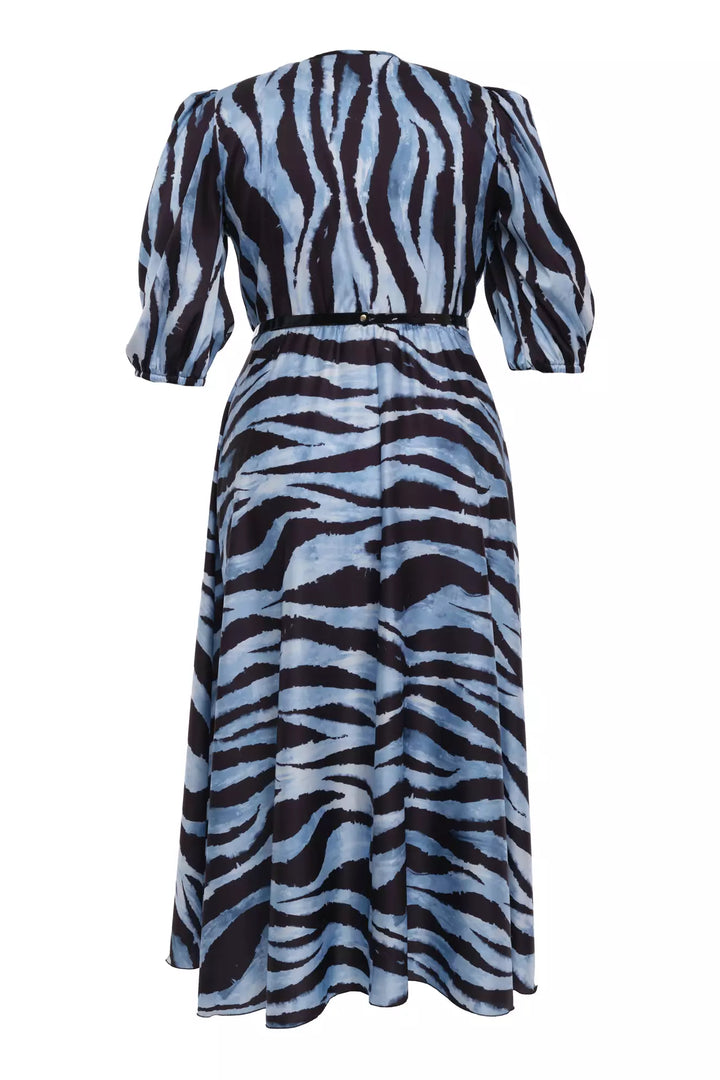FRV Printed plus size satin short sleeve midi dress - Krasnyi Luch