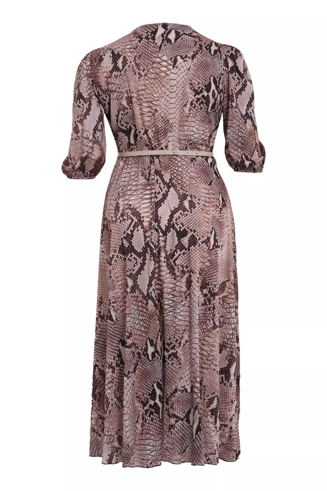 FRV Printed plus size satin short sleeve midi dress - Mount Laurel