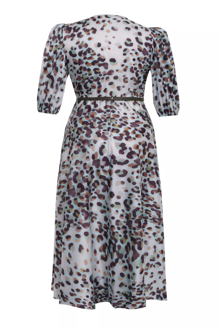 FRV Printed plus size satin short sleeve midi dress - Corbeil-Essonnes