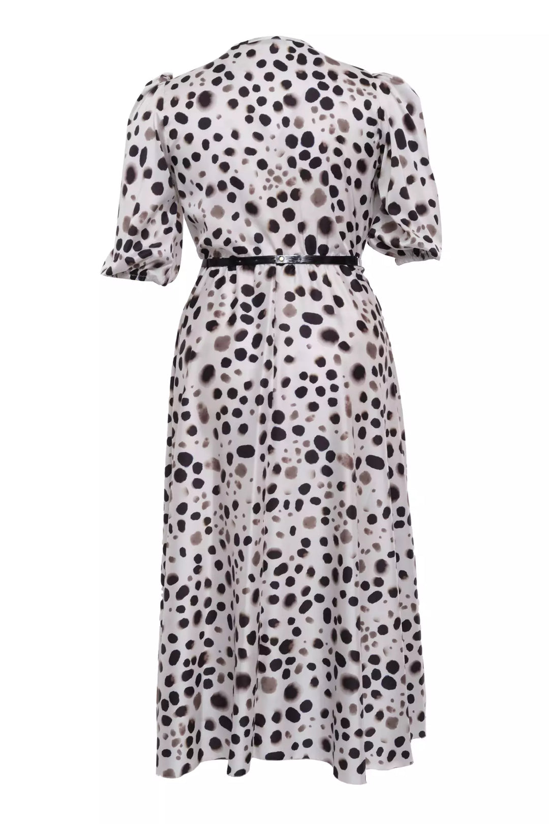 FRV Printed plus size satin short sleeve midi dress - Fort Wayne
