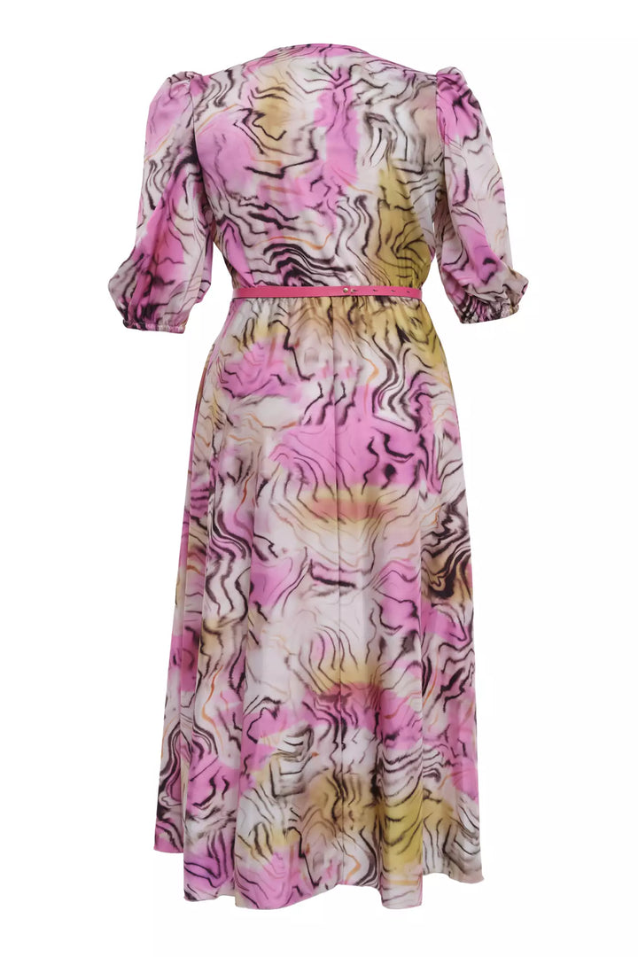 FRV Printed plus size satin short sleeve midi dress - Villagarcía de Arosa