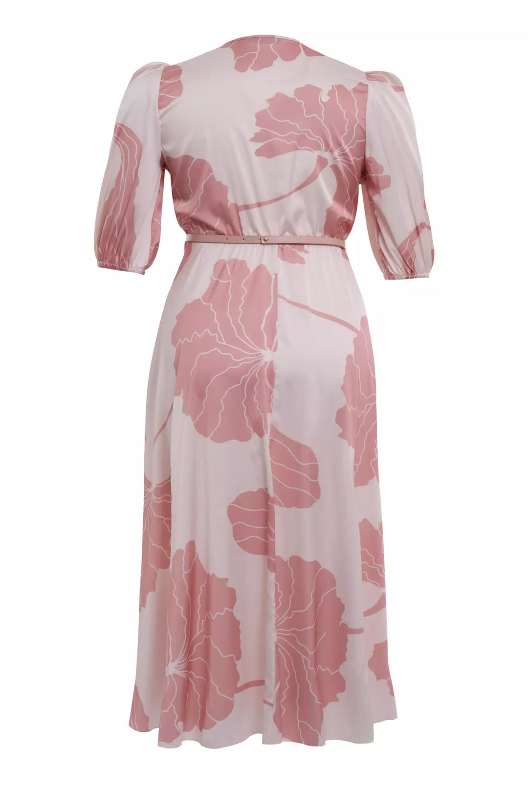 FRV Printed plus size satin short sleeve midi dress - Orlando