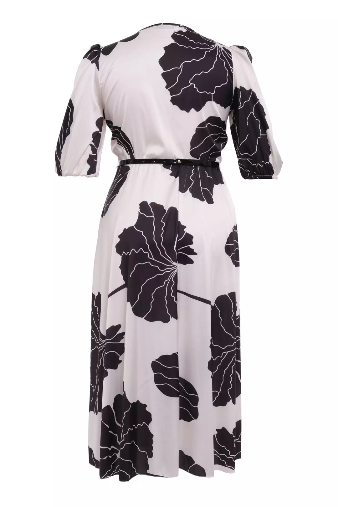 FRV Printed plus size satin short sleeve midi dress - Green Bay
