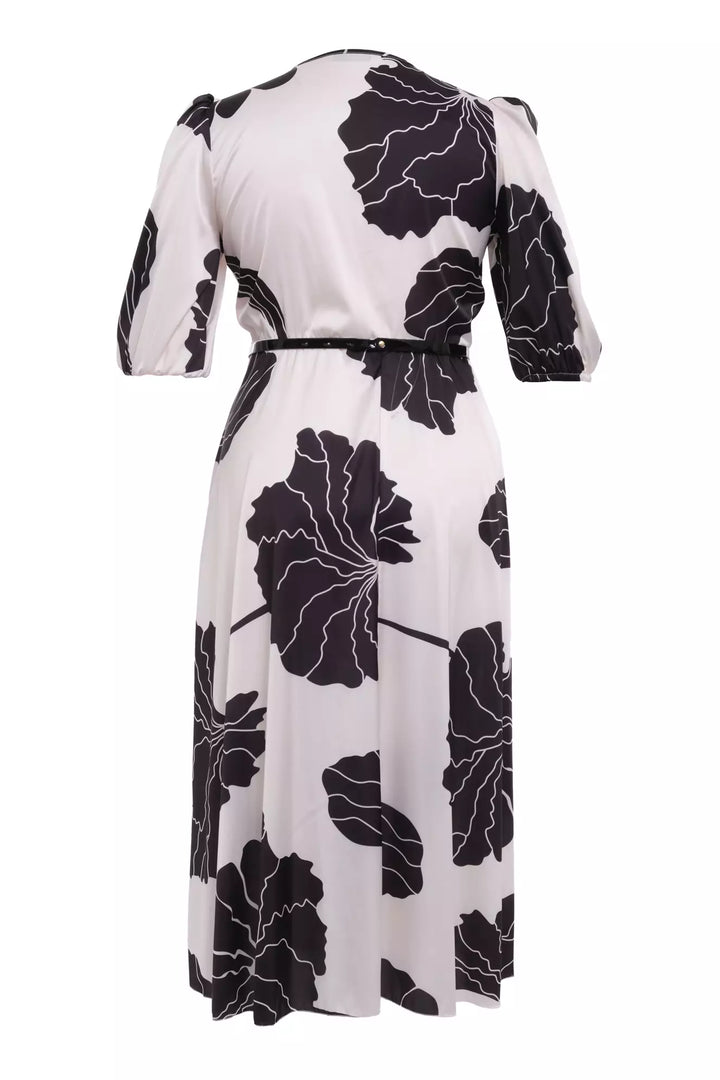 FRV Printed plus size satin short sleeve midi dress - Green Bay