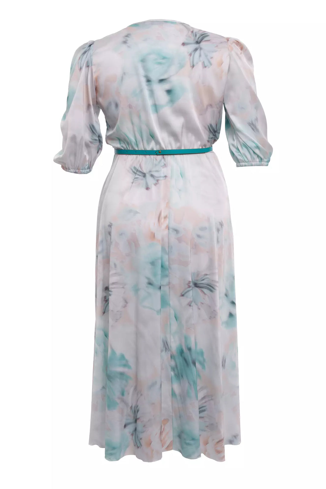FRV Printed plus size satin short sleeve midi dress - Parma