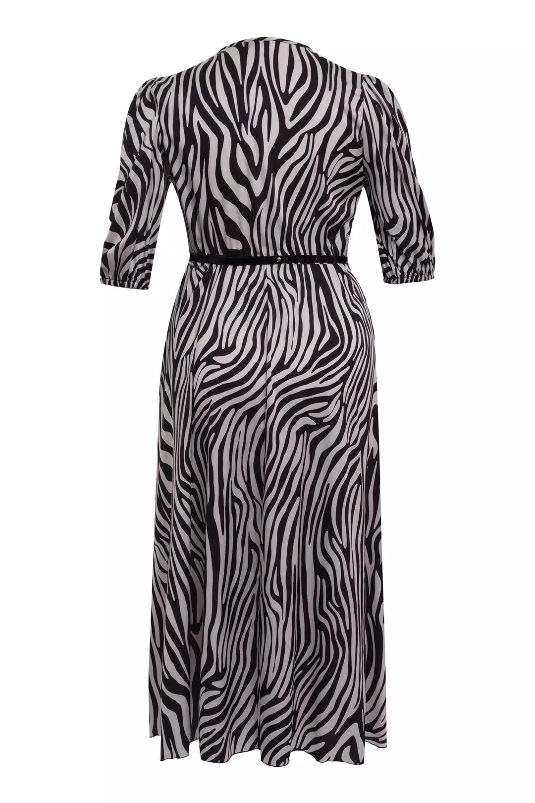 FRV Printed plus size satin short sleeve midi dress - Bilbao