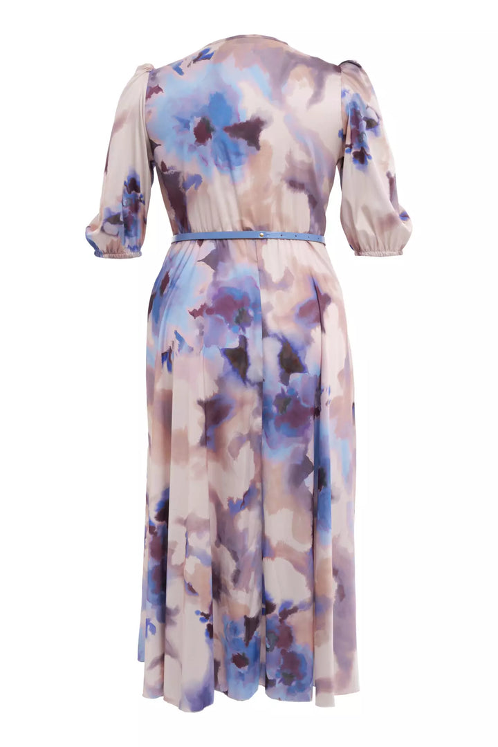FRV Printed plus size satin short sleeve midi dress - Civitanova Marche