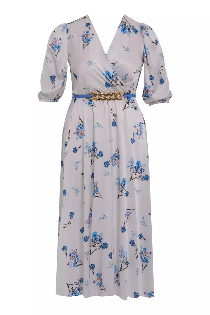 FRV Printed plus size satin short sleeve midi dress - Springfield