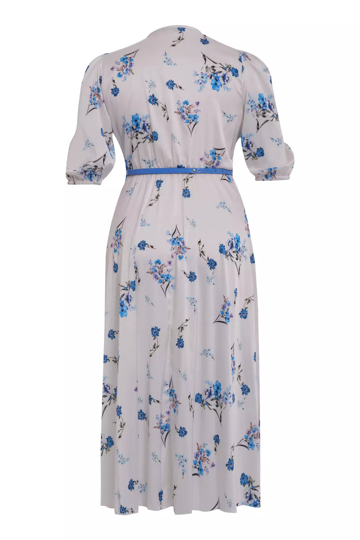 FRV Printed plus size satin short sleeve midi dress - Springfield