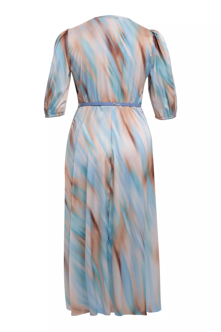 FRV Printed plus size satin short sleeve midi dress - Eltham