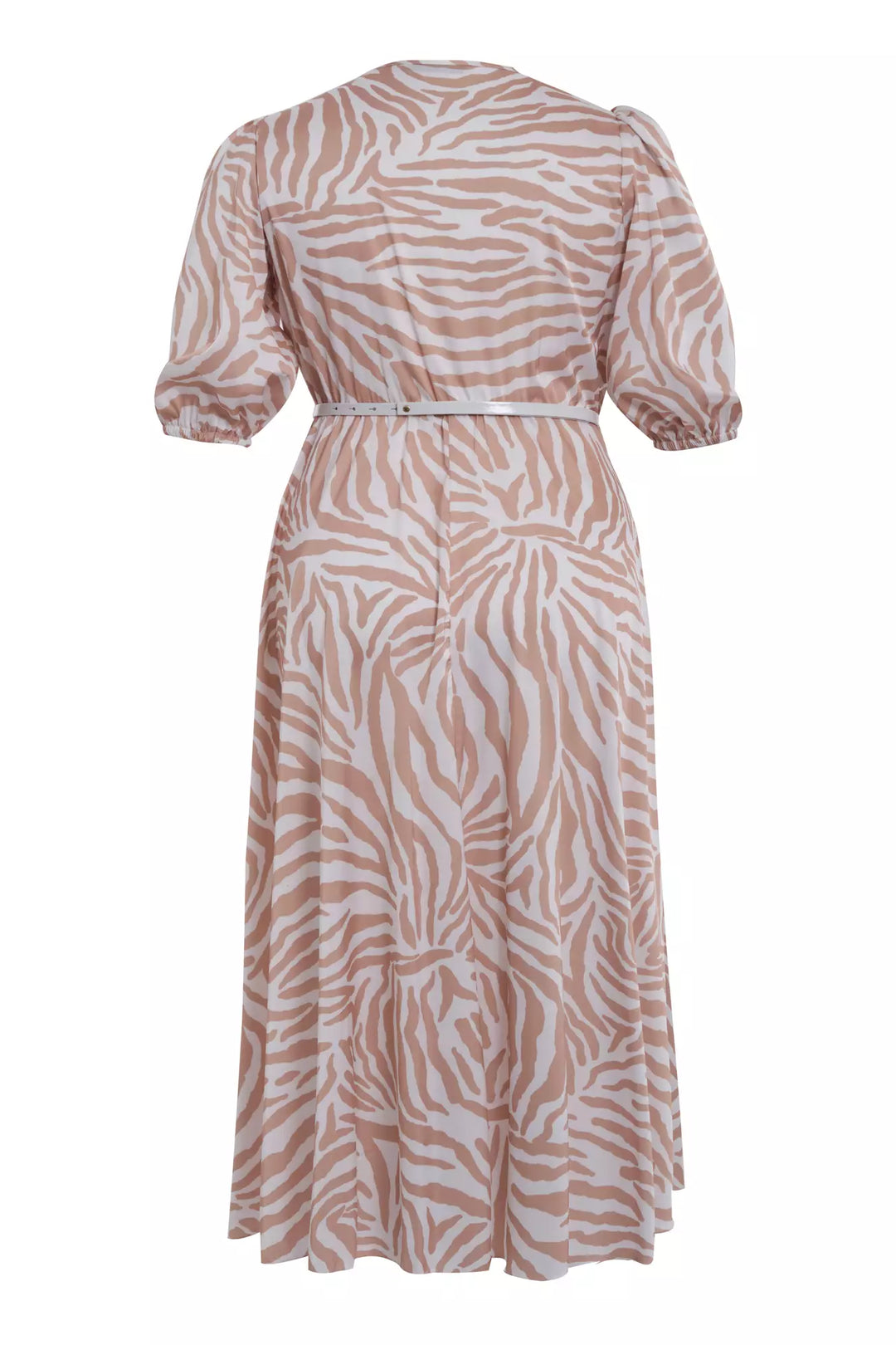 FRV Printed plus size satin short sleeve midi dress - Misterbianco