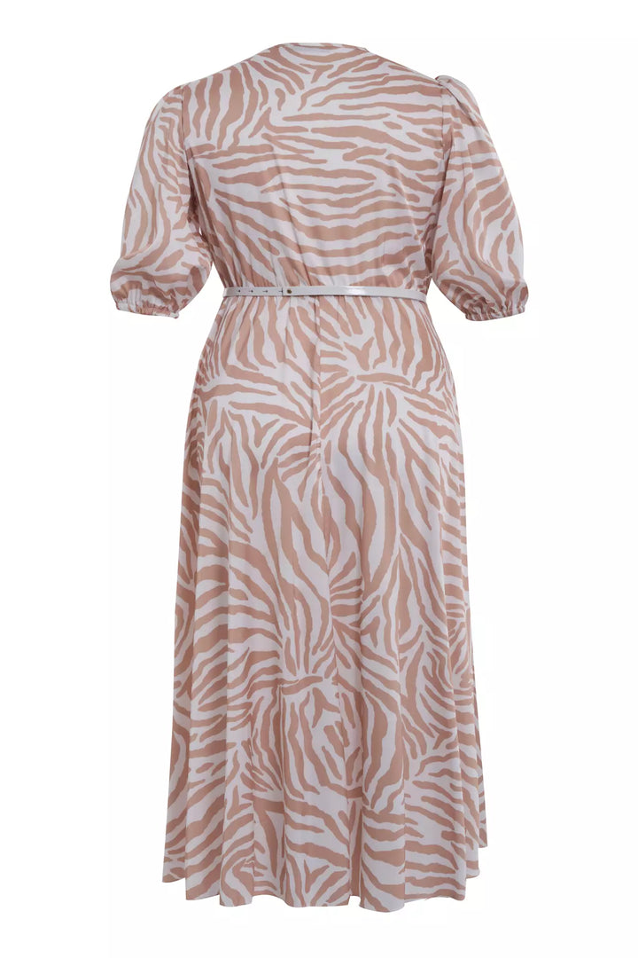 FRV Printed plus size satin short sleeve midi dress - Misterbianco