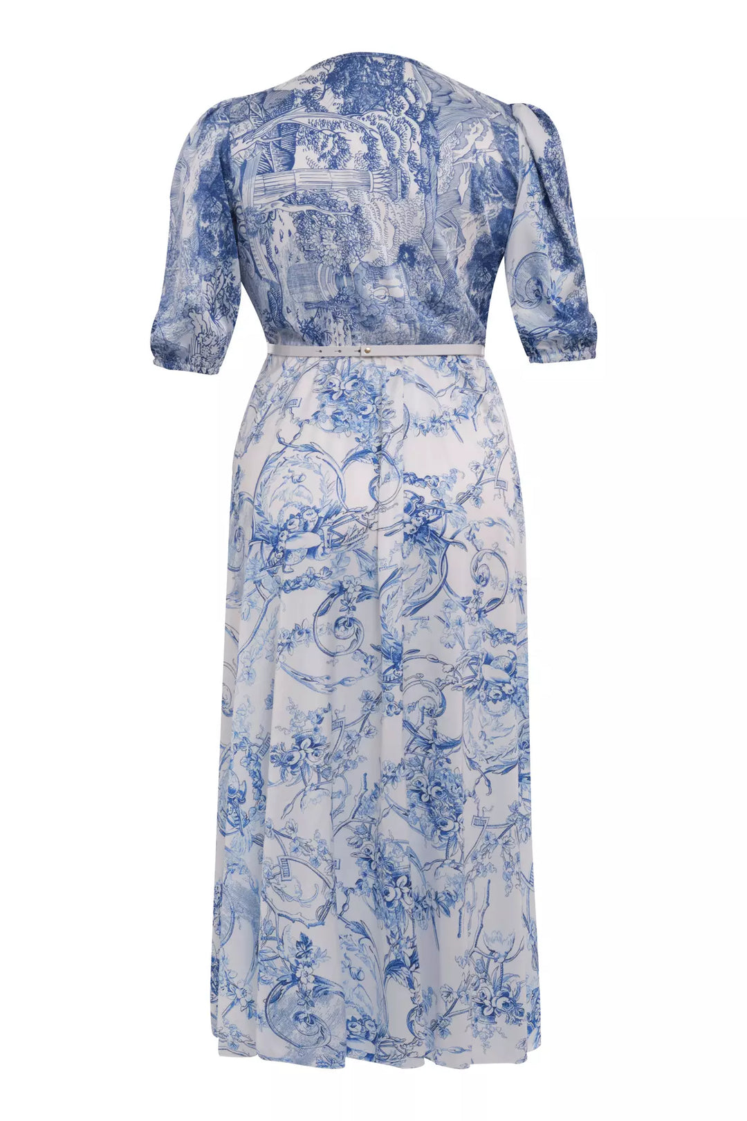 FRV Printed plus size satin short sleeve midi dress - Lima