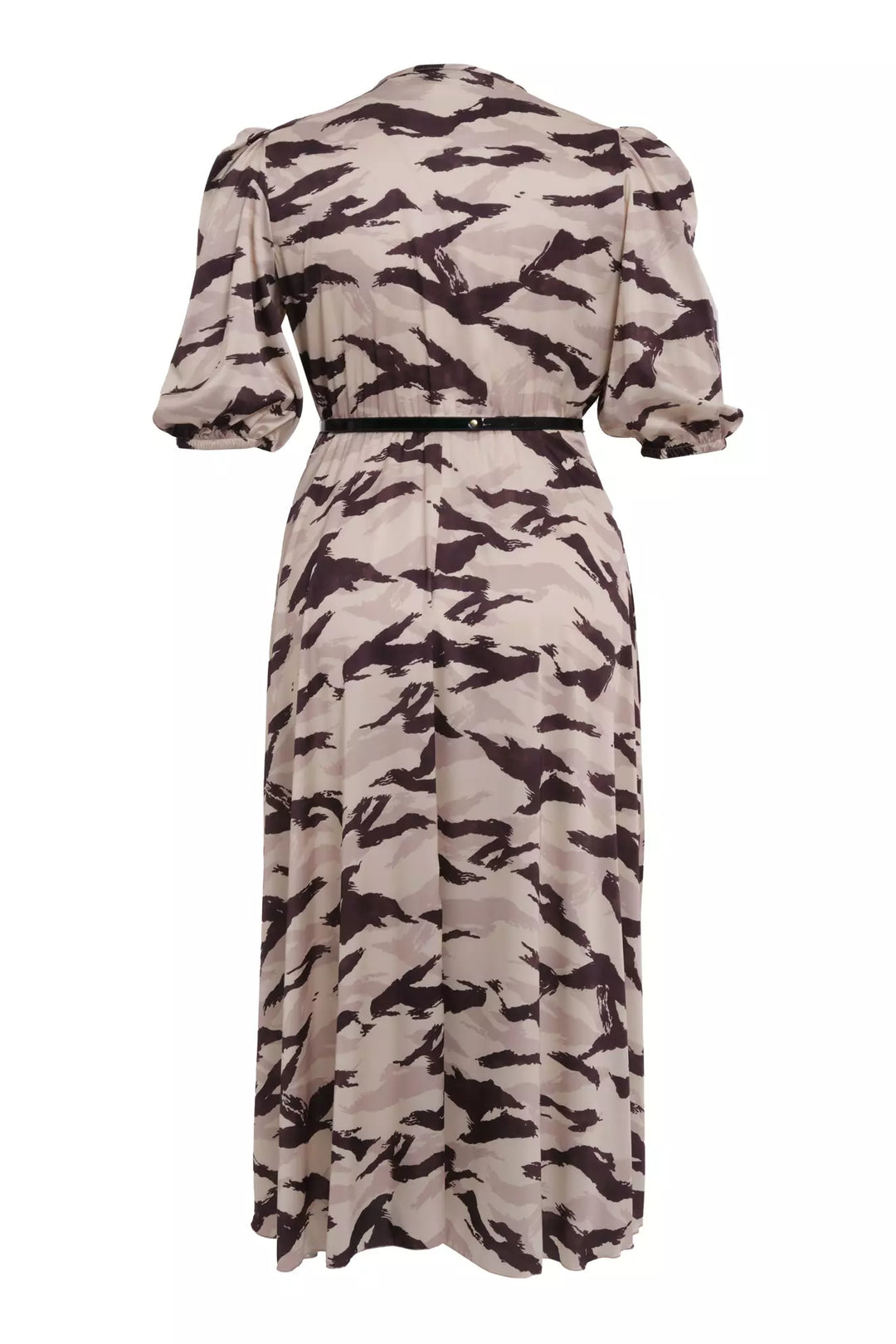 FRV Printed plus size satin short sleeve midi dress - Santa Rosa