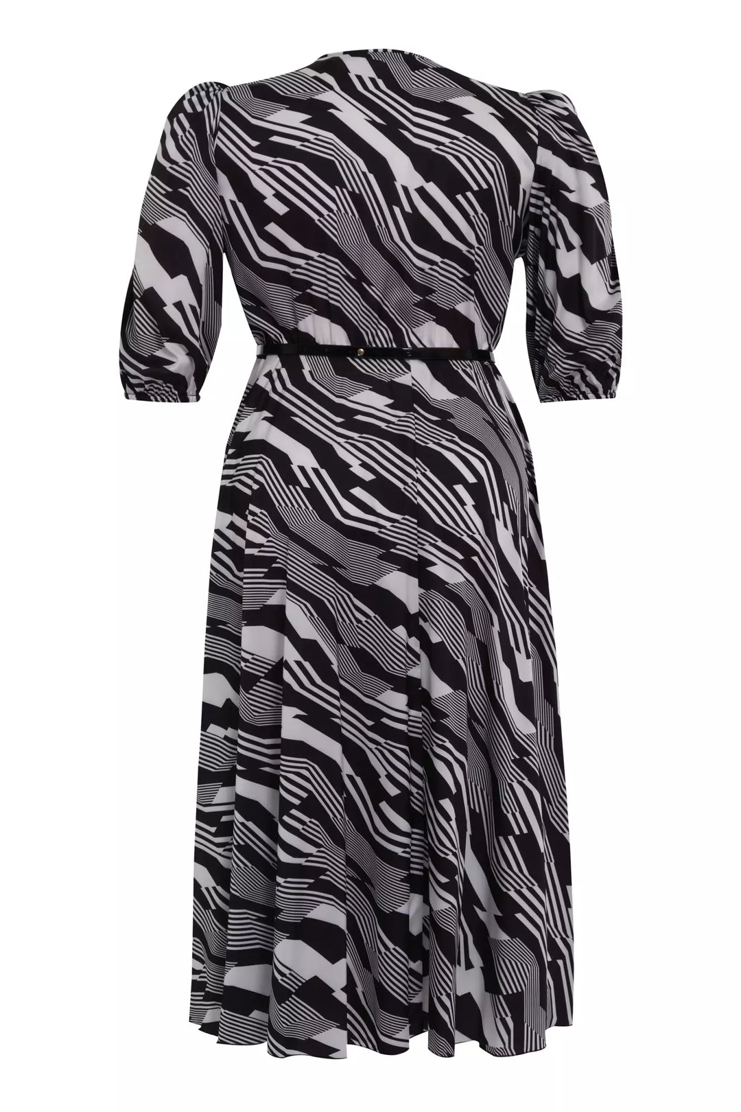 FRV Printed plus size satin short sleeve midi dress - Le Blanc-Mesnil