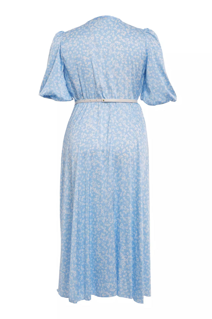 FRV Printed plus size satin short sleeve midi dress - Gilbert