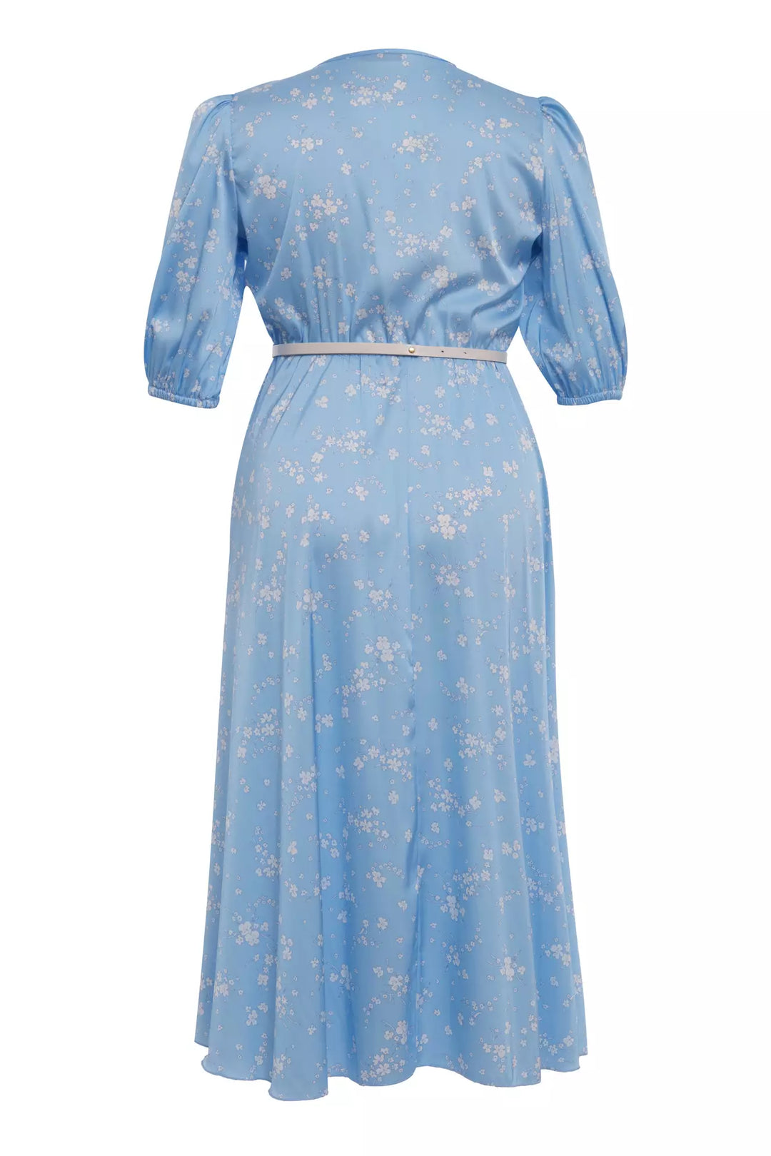 FRV Printed plus size satin short sleeve midi dress - Clarington