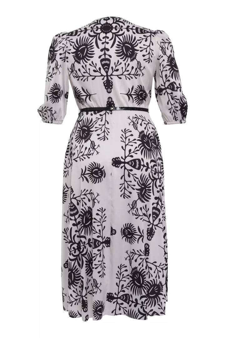 FRV Printed plus size satin short sleeve midi dress - Corbeil-Essonnes