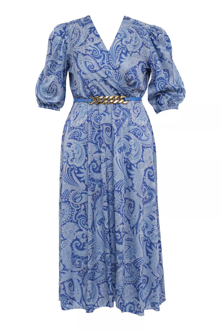 FRV Printed plus size satin short sleeve midi dress - Noisy-le-Sec