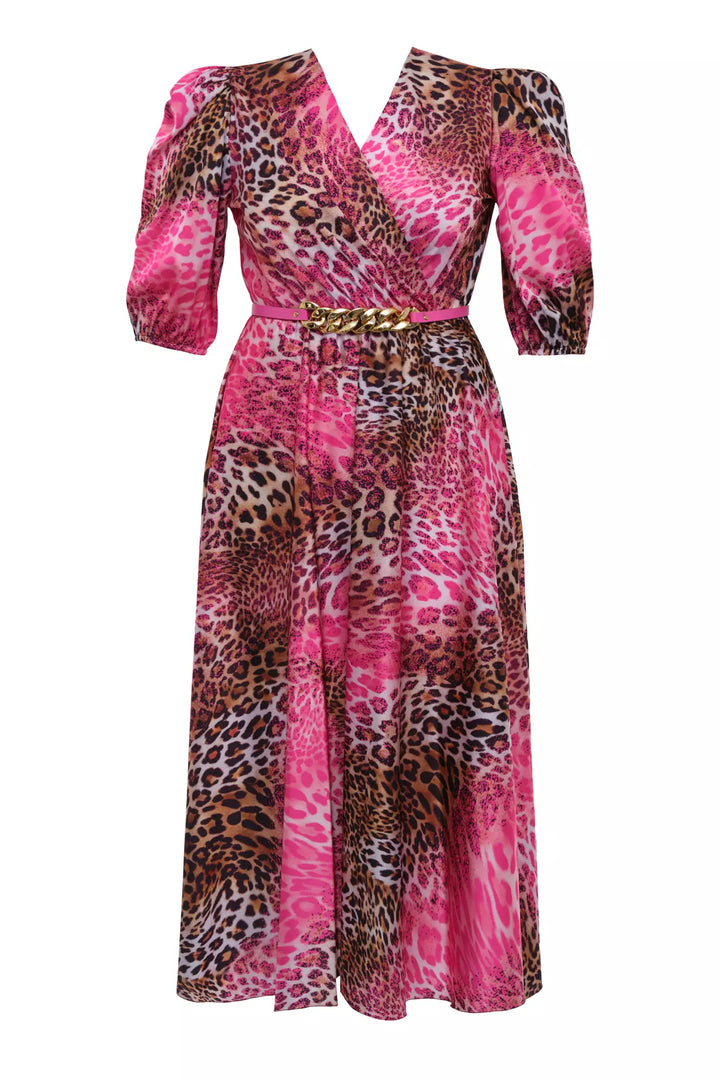 FRV Printed plus size satin short sleeve midi dress - Boryslav