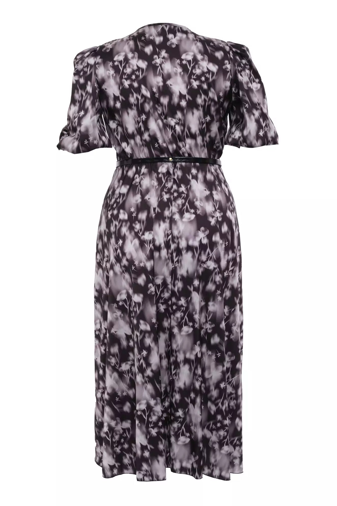 FRV Printed plus size satin short sleeve midi dress - Conroe