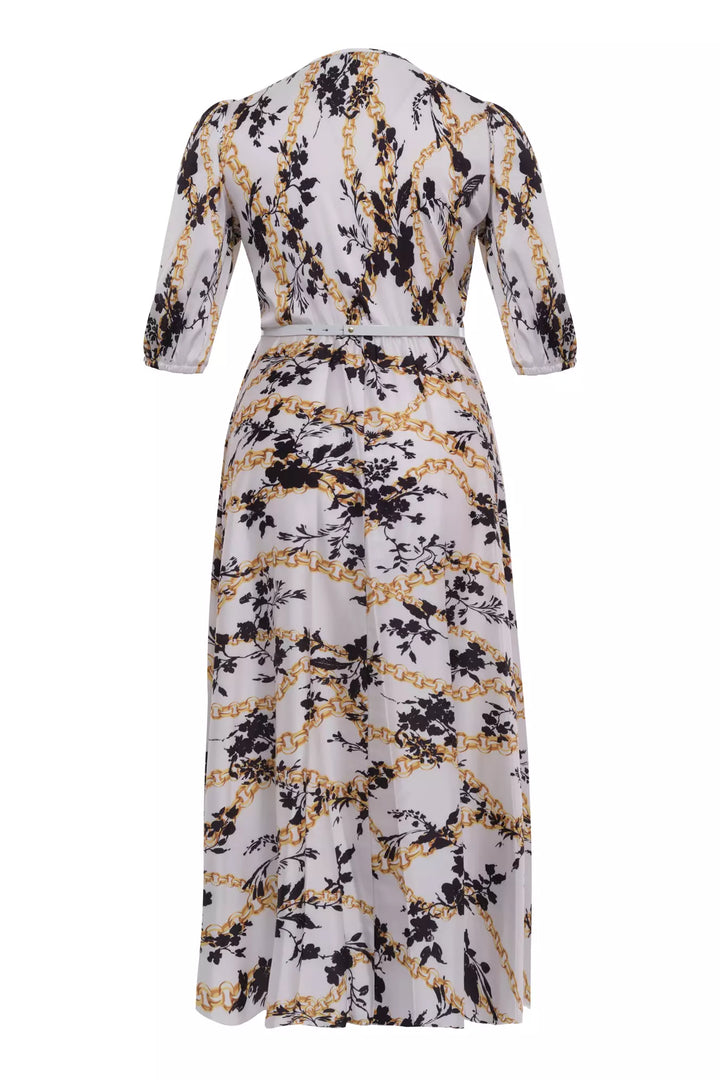 FRV Printed plus size satin short sleeve midi dress - Mixquiahuala de Juarez