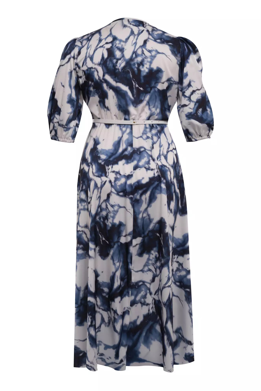 FRV Printed plus size satin short sleeve midi dress - Cuauhtémoc