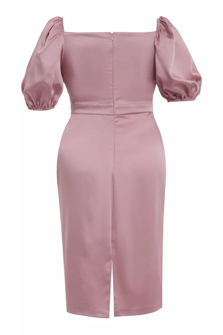 FRV Blush plus size satin short sleeve midi dress - Fredericksburg