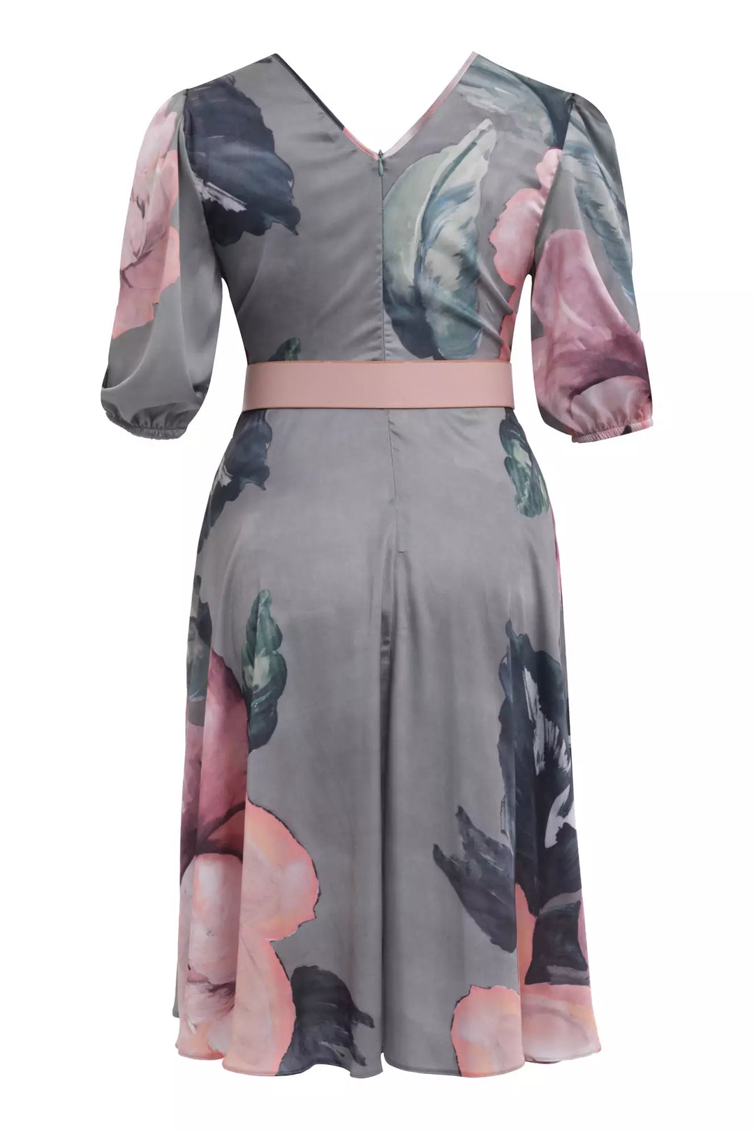 FRV Printed plus size satin short sleeve midi dress - Logan