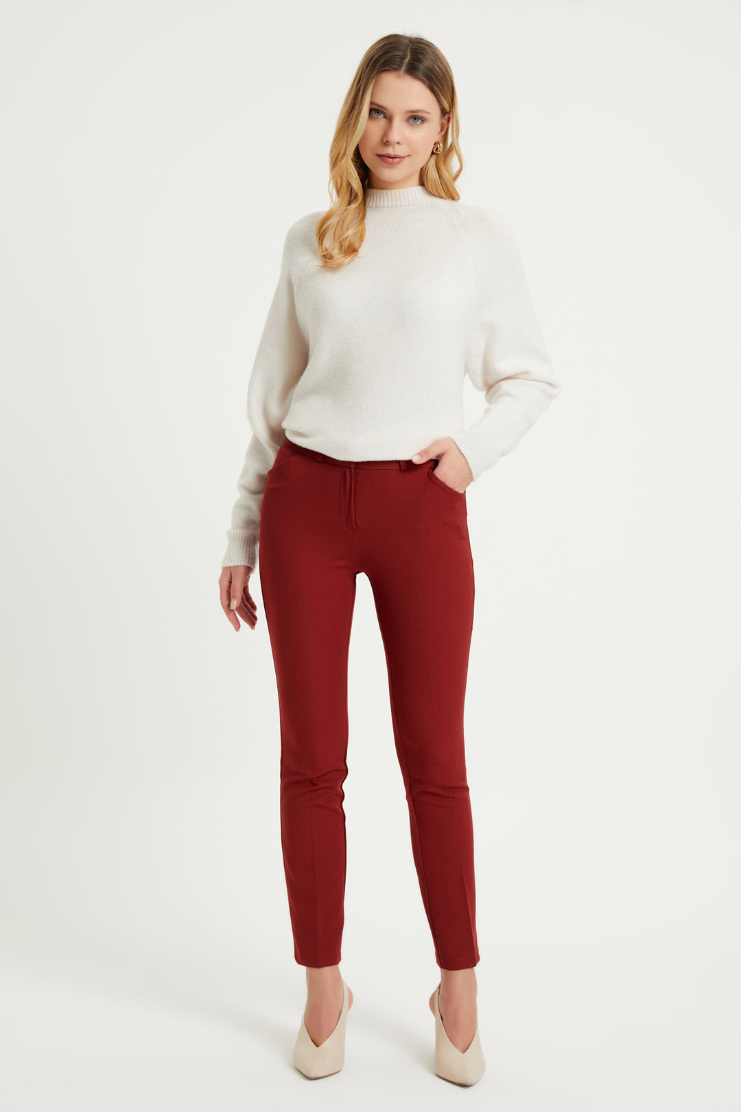 ZRF Women High Waist Pants - Terracotta - Girona