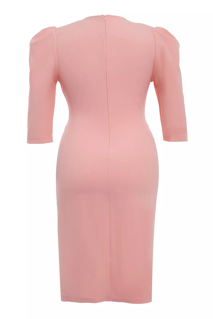 FRV Light pink plus size crepe short sleeve mini dress - Zaventem