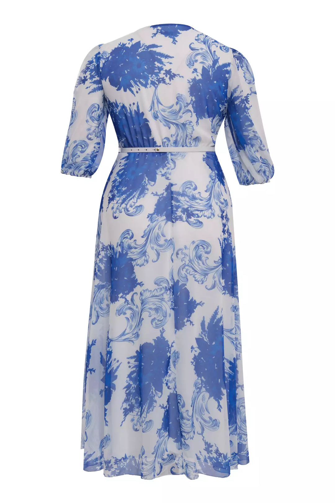 FRV Printed plus size chiffon 3/4 sleeve midi dress - Figueira da Foz